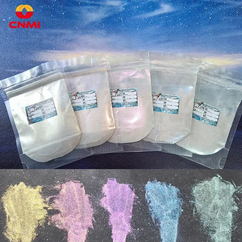 100g Bulk Shimmer Aurora White Pearl Powder High-Gloss Polarized Chrome Pigment Chameleon Manicure Rubbing Mica Dust Slime Dye