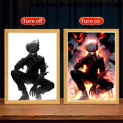 Illuminated Anime Art Frame Lamp - Tokyo Ghoul Inspired Room Decor & Gift (Tokyo ghoul 02)
