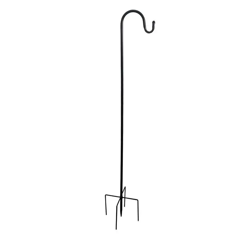 Hot Adjustable Shepherd Crook Hooks Festoon Pole With Base Garden