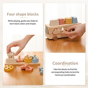 Wooden Shape Matching Car Learning Toys - Wooden Toys 3
