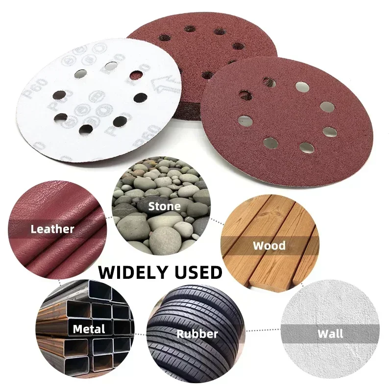 Sanding Disc 10~100pcs Hook and Loop Adhesive 5 Inch 8 Hole 60-2000 Grits Abrasive Sheets For Random Orbital Sander