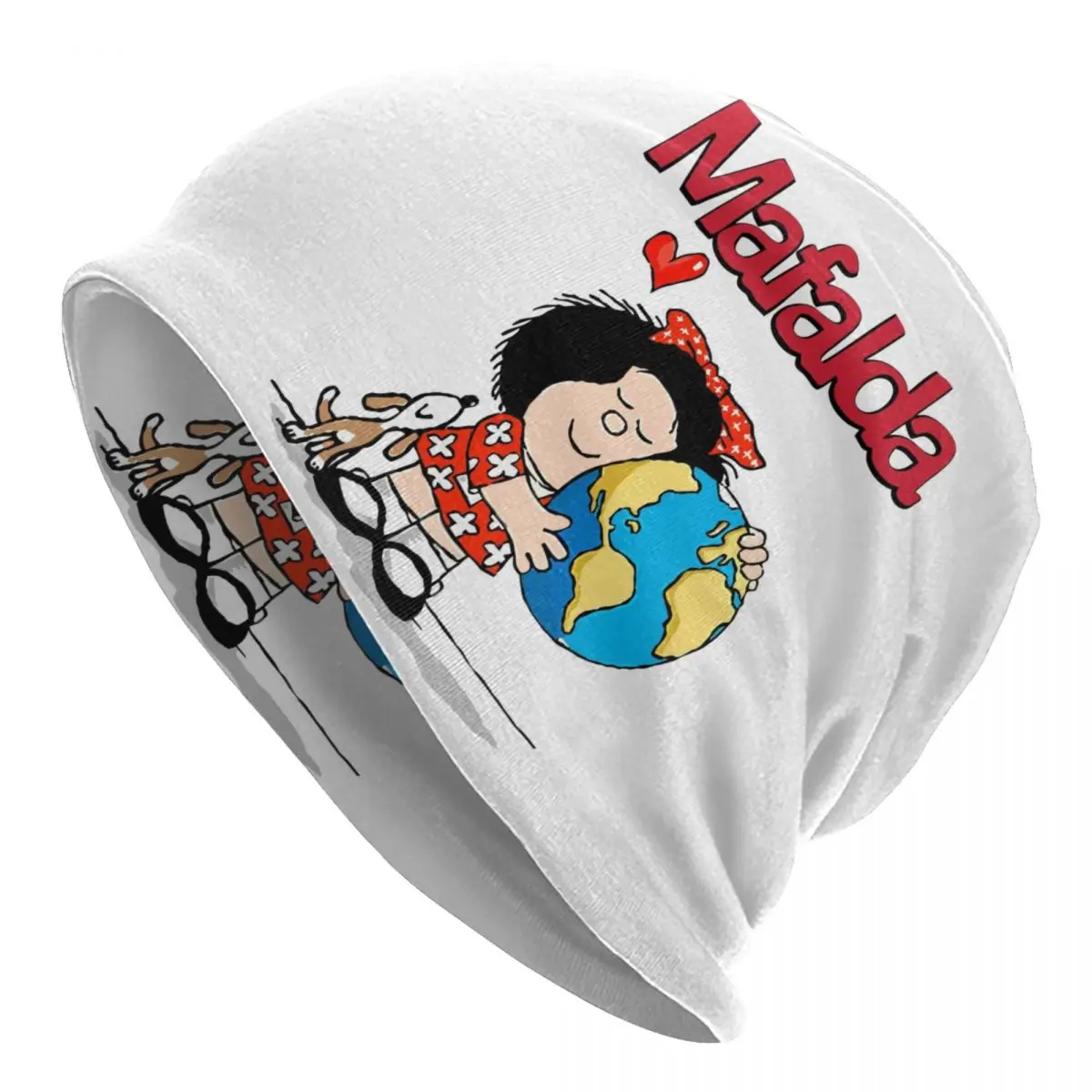 Mafalda World And Her Puppy Bonnet Hat Cappelli Per Maglieria Uomo Donna Hip Hop Unisex Quino Comic Cartoon Warm Winter Berretti Cap
