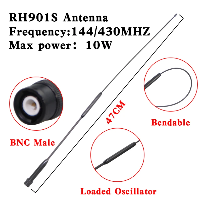 

Diamond RH901S UHF/VHF Dual Band 144/430MHz BNC Male Antenna for Moto ICOM IC-V8 IC-V80/V80E IC-V82 IC-V85 Walkie Talkie Radio