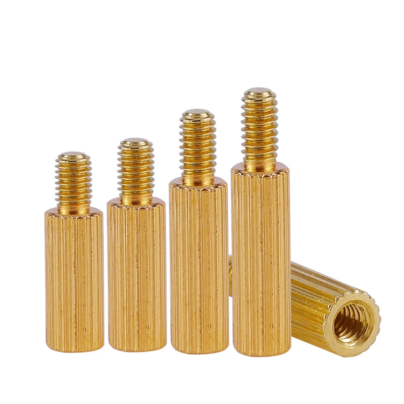 

M2 Male Female Brass Copper Knurled Standoff Stud Board Threaded Pillar PCB Motherboard Spacer Hollow Bolt Screw Nut