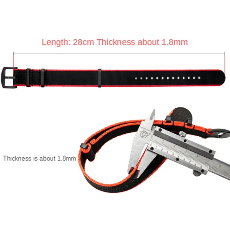Breathable Soft Nylon Watchband - 20/22mm Male Watch Strap