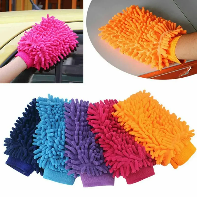 Car Wash Gloves Washing Wiper Car Cleaning Towel Auto Dust Washer Mitt Microfiber Gloves Wash Household Washing Accessories