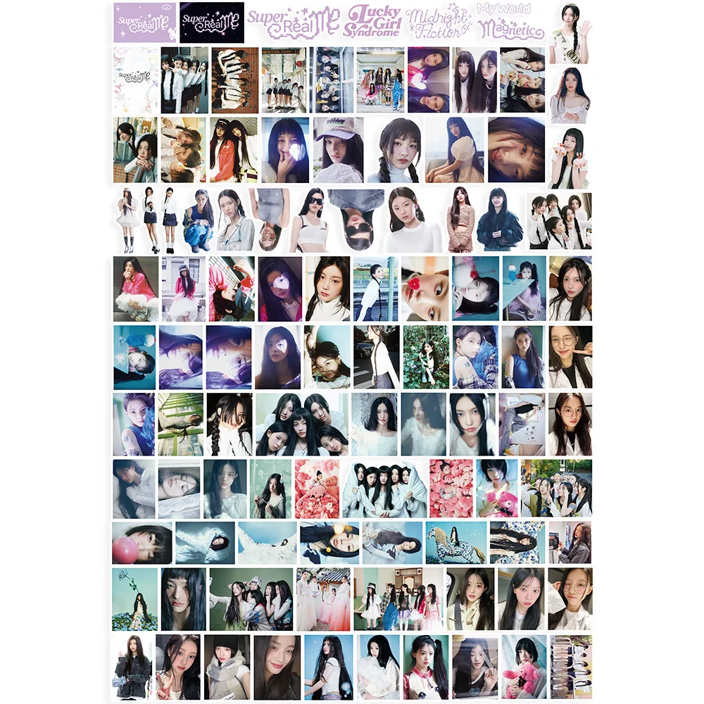 55pcs/set KPOP ILLIT Stickers Photocards Album Girls Group