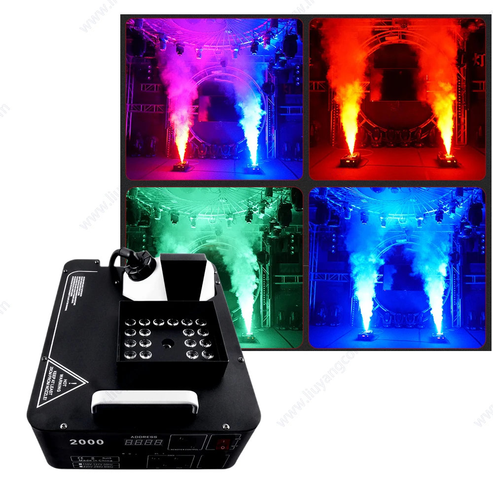 

1500W DMX LED Fog Machine Pyro Vertical Smoke Machine 24x9W Professional Fogger for Stage Equipment Disco Concert Dj Light Party