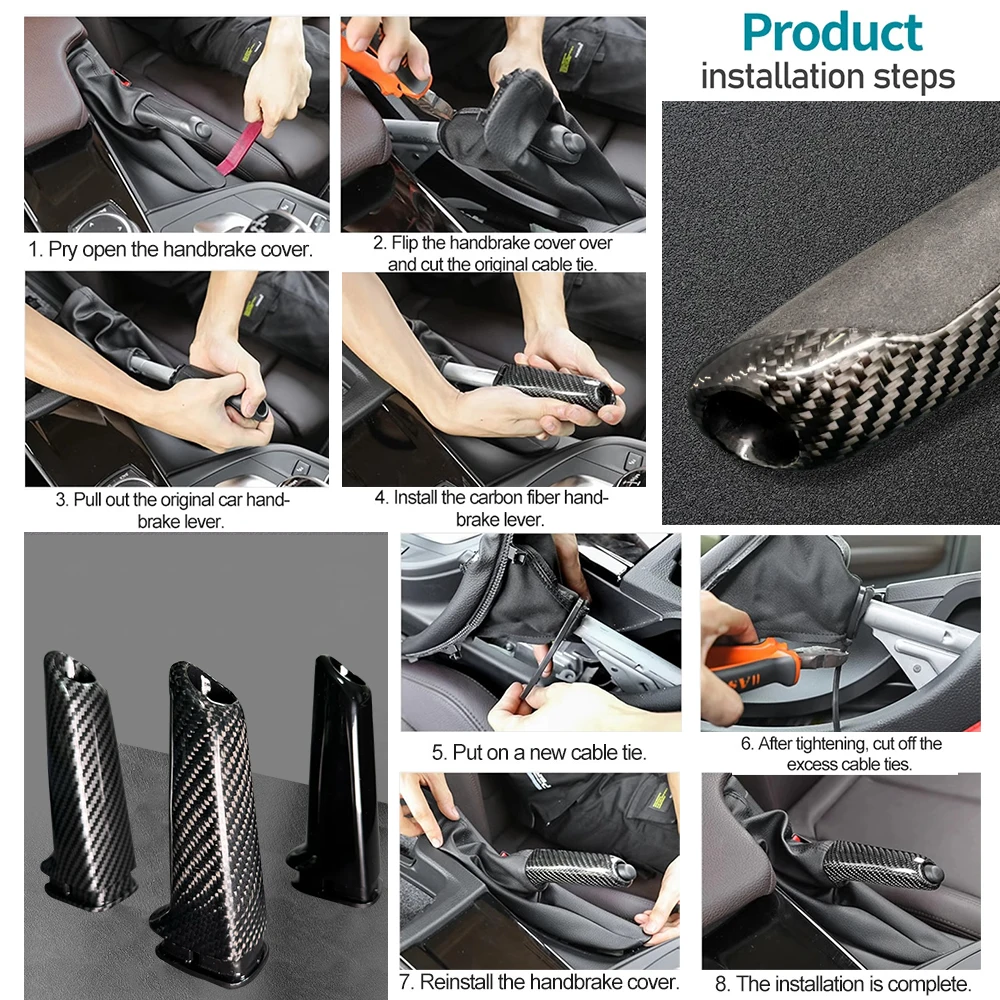 Hand Brake Cover for BMW Carbon fiber Pattern