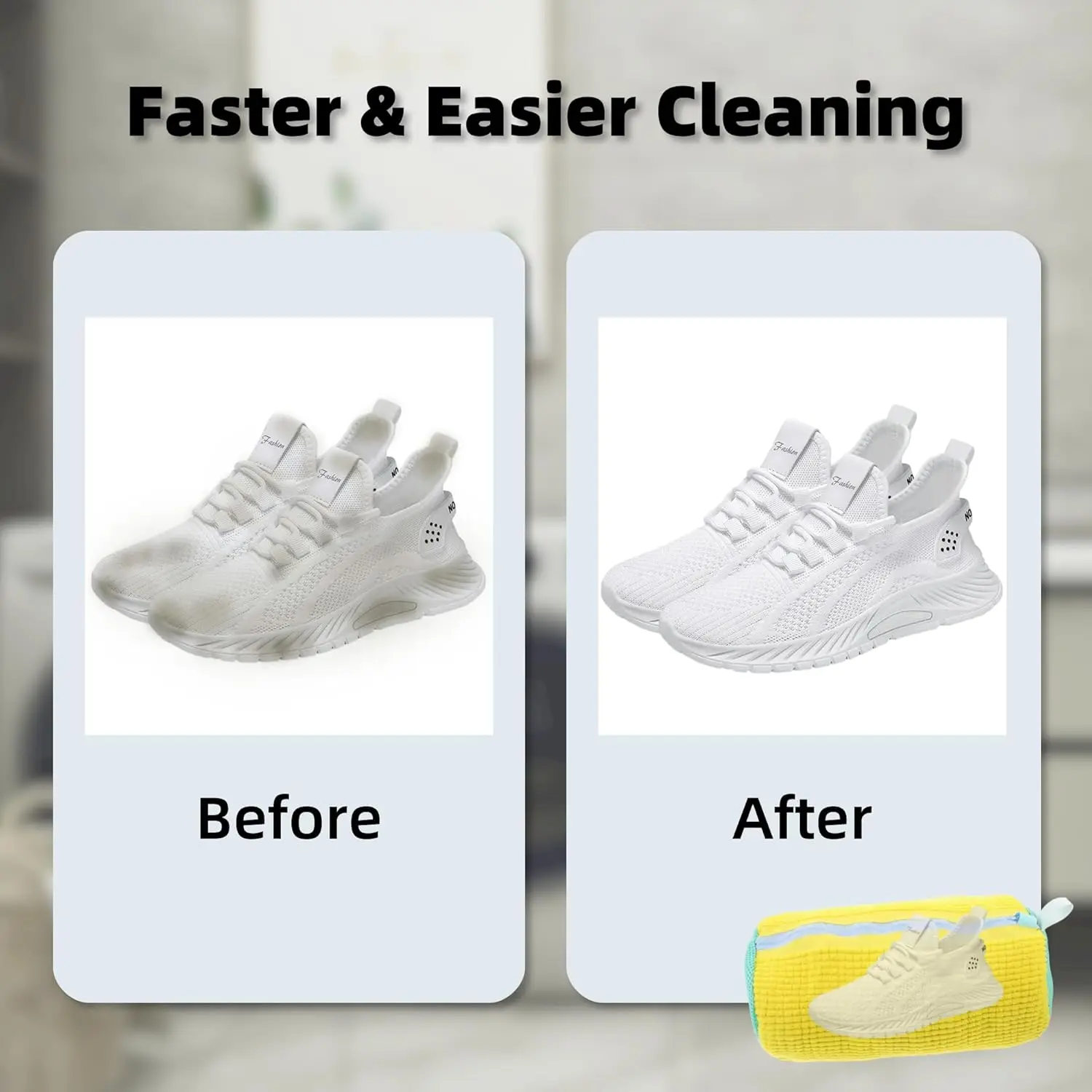 Shoe washing bag 2Pcs Shoe Washing Machine Bag,Quick Easy Cleaning,Laundry Shoe Bag for Washer and Dryer,Shoe Cleaning Bag for Sneaker Most