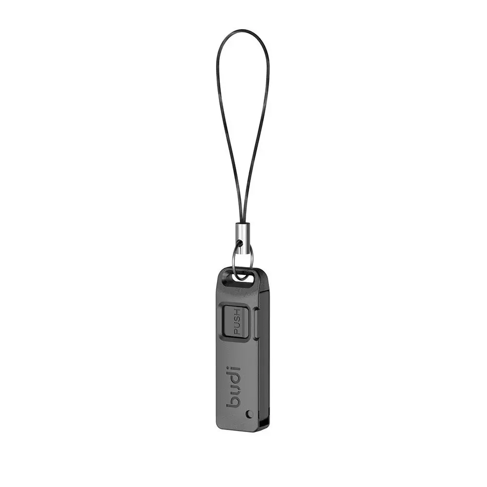 Black SIM Card Storage Box with Ejector Pin and Lanyard