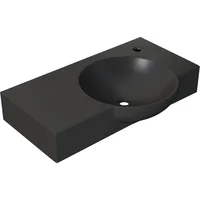 Chateau 30" Right Side Faucet Wall-Mount Bathroom Sink in Matte Black 1