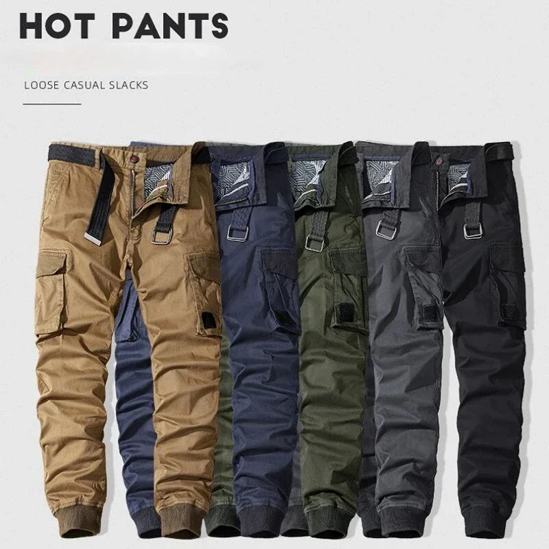 New Men's Cargo Pants Casual Multi-pocket Military Tactical Pant Cotton Running Long Trousers Male Spring Autumn Outdoor Trouser