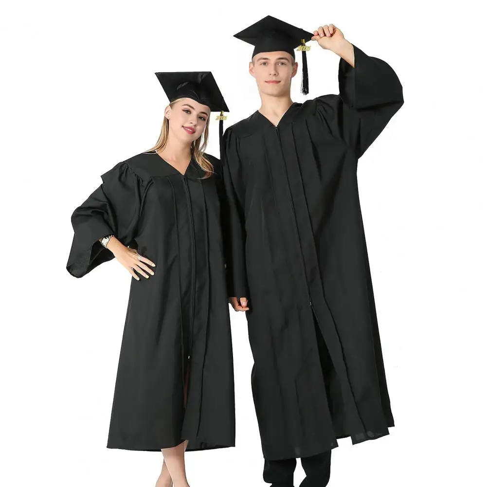 Bachelor Degree Ceremony Attire Bachelor Graduation Uniform Arts Student Graduation Robe with V Neck Hat Bachelor for Doctor 5