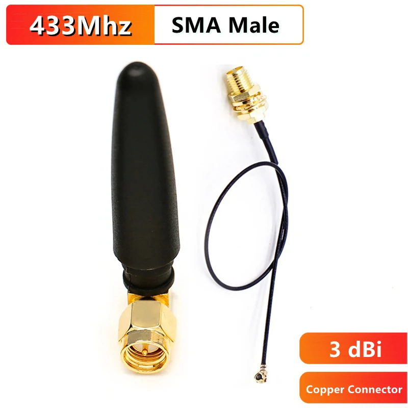 3Dbi 433Mhz Antenna Ipex Ipx Ufl. Cavo A Spirale 1.13 Antenne Gsm Lora Lorux Connettore Maschio Sma Antenne Direzionali 433 Mhz