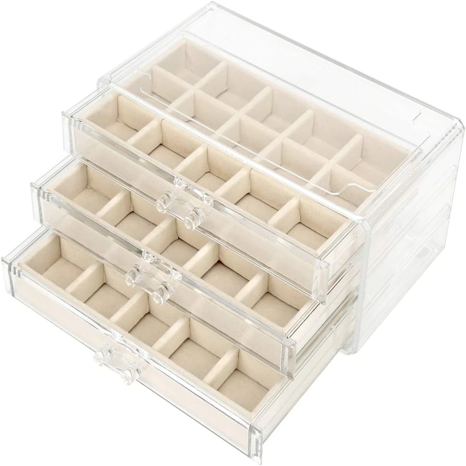 Stylish Acrylic Jewelry and Makeup Organizer Box