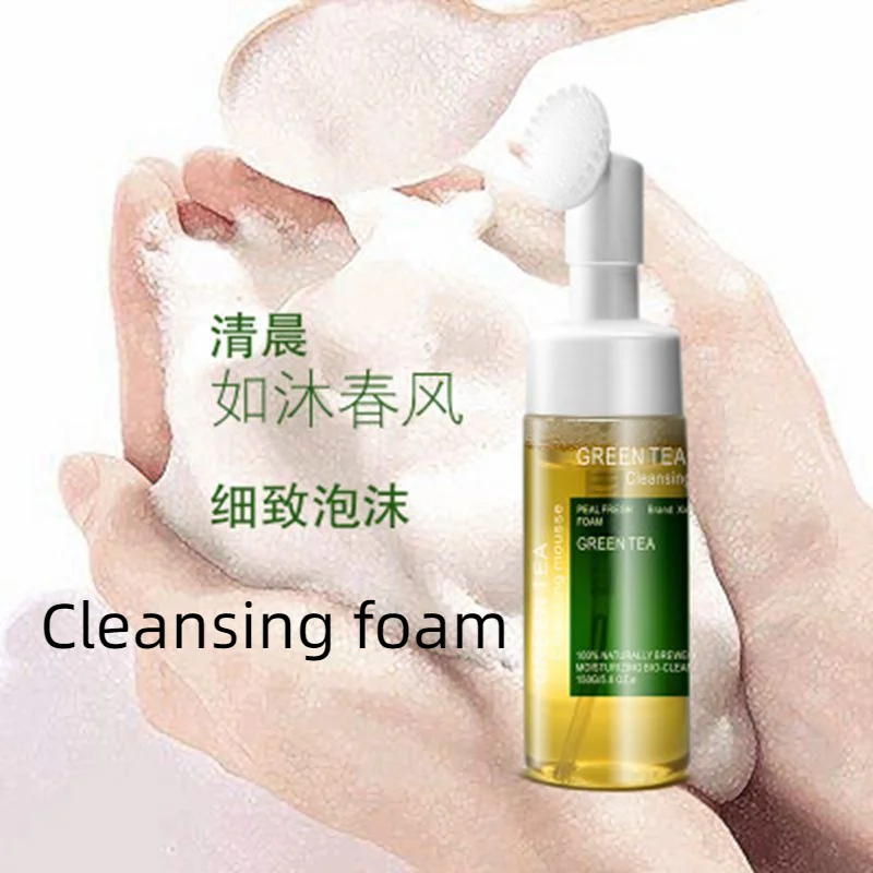 

Очищающий мусс для зеленого чая, очищающее средство 2 в 1, очищающее молоко, аминокислота, очищающее средство, уход за кожей, средство для умывания лица, макияж