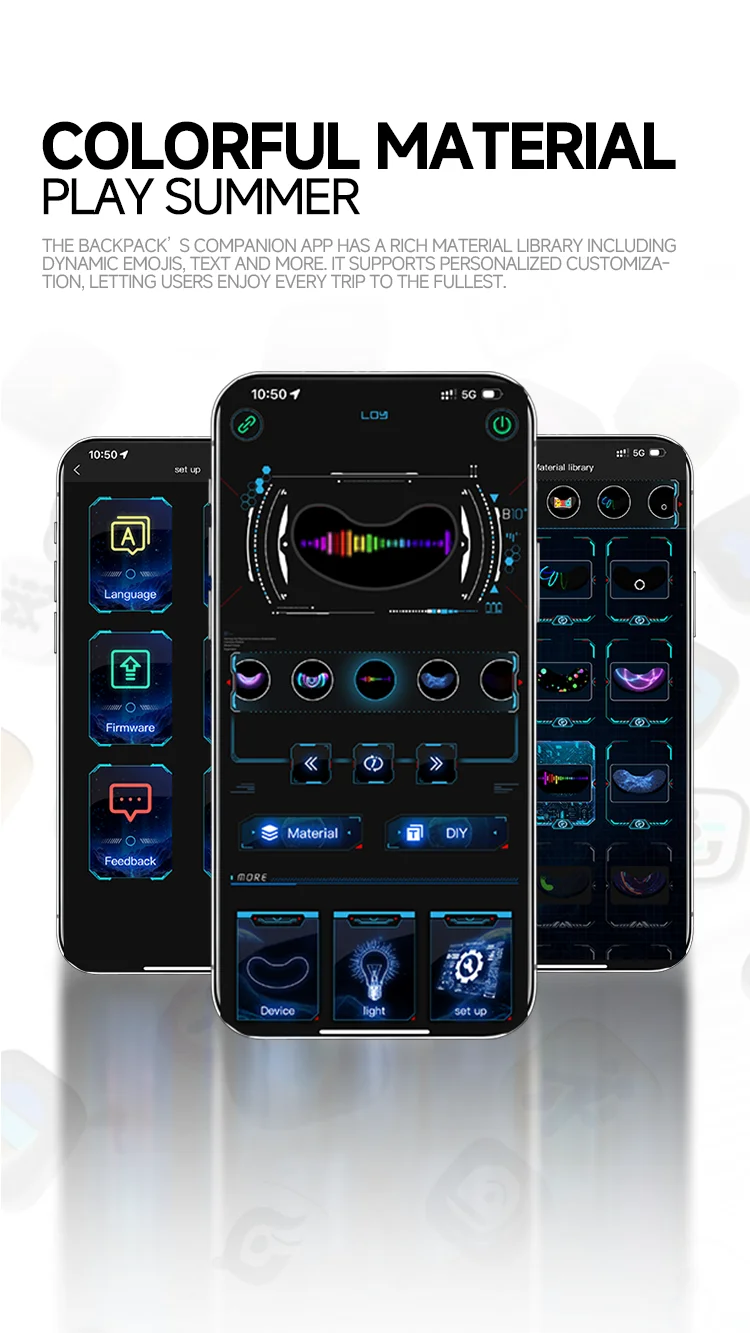 LED Display backpack woman multimedia backpack Travel Bags DIY Smart backpack Sc