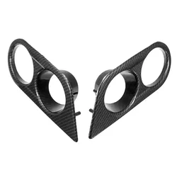Dual Car Front Bumper Grill with Honeycomb Mesh Design - Fog Light Cover Trim (Carbon Fiber)