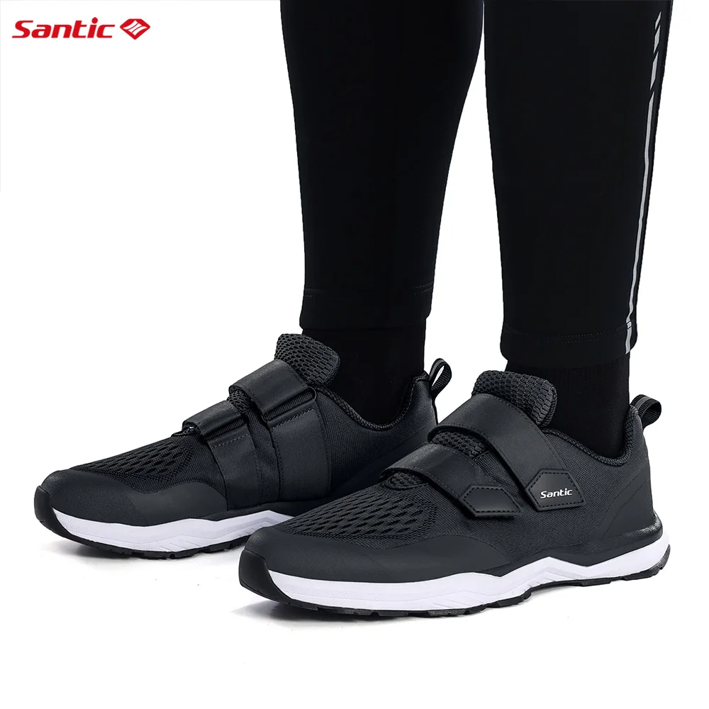 Santic Casual Mountain Bike Shoes Fits SPD Pedal Men's Cycling Shoes Rubber Sole 3D Mesh Fabric Multi-purpose Running Sneakers 4