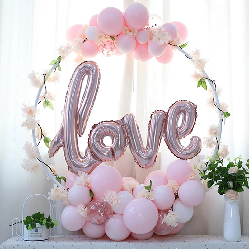 Wedding Arch Stand Balloon Arch Kit Wedding Arch Set Party Arch Set PVC Ring Balloon Arch DIY Wreath Frame Background Holder Circle Ballon Stand Wedding Arch Birthday Party Decor Balloon Chain