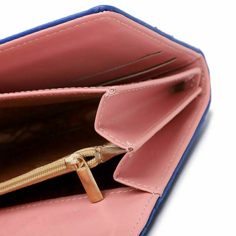Wallets For Women Cute Pink Pocket Womens Wallets Purses Plaid Pu Leather Long Wallet Hasp Phone Bag Money Coin Pocket Bag 6