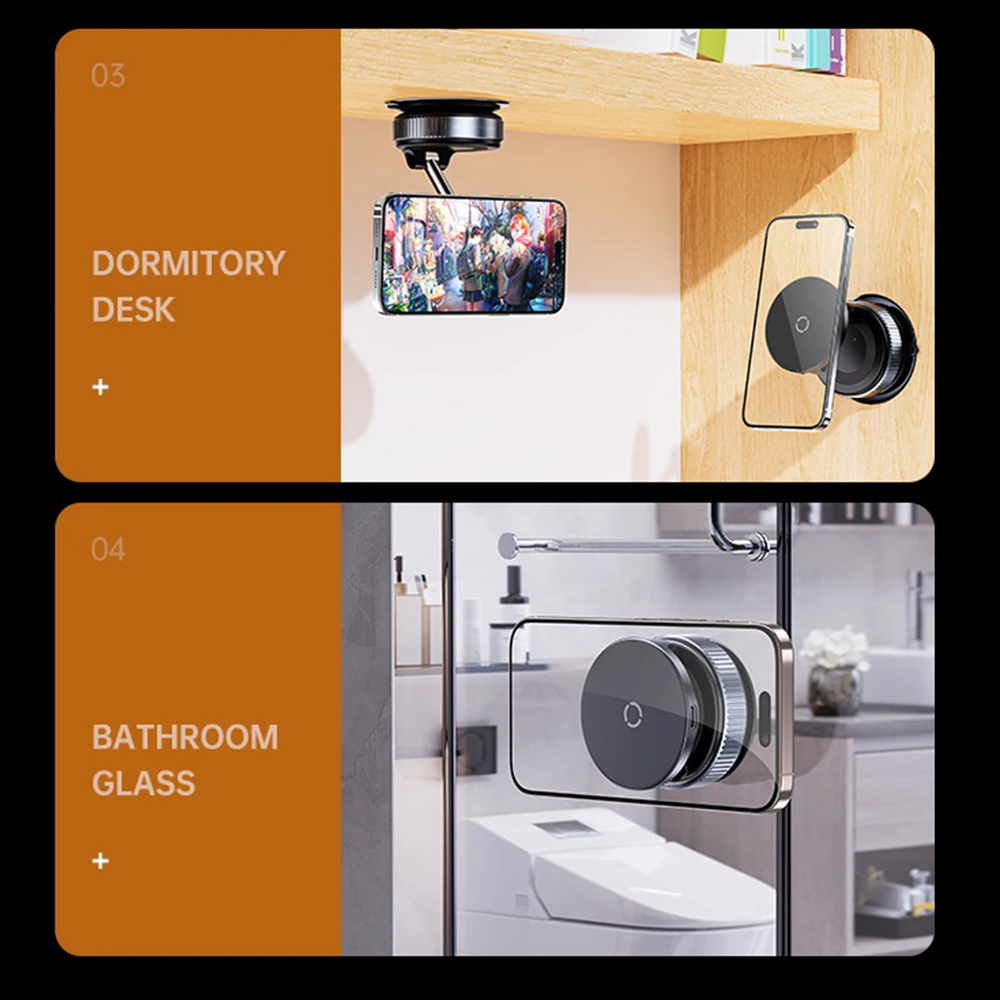 Vakuumadsorption, magnetischer Telefonhalter, 360 Grad drehbar, 15 W, kabelloses Ladegerät, Desktop-Windschutzscheiben-Sauger, GPS-Navigationsständer – Detail 11