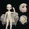 Fashion 1/6 Bjd Doll with Makeup 30CM Doll Mechanical Joint Body Opened Head DIY Doll Kids Girls Doll Toy Gift White Skin 1