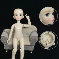 Fashion 1/6 Bjd Doll with Makeup 30CM Doll Mechanical Joint Body Opened Head DIY Doll Kids Girls Doll Toy Gift White Skin 1