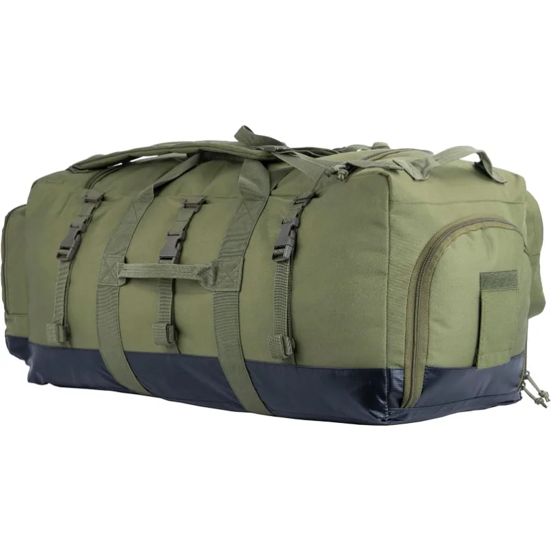 

Large Duffle Bag Duffel Pack with Backpack Shoulder Straps and Shoes Compartment 105L for Sports Travel Hunting Camping.