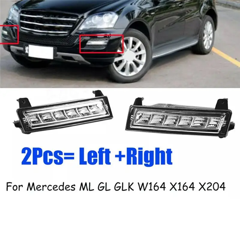 자동차 전면 LED 안개등 주간 주행등 A1649060151 A1649060251 ML GL GLK W164 X164 X204 용
