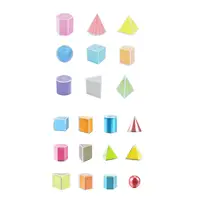 3D Shapes Geometric Solids Montessori Learning Toys Shape Sorter Sorting Geometric Shapes Blocks Set for Preschool Elementary 1
