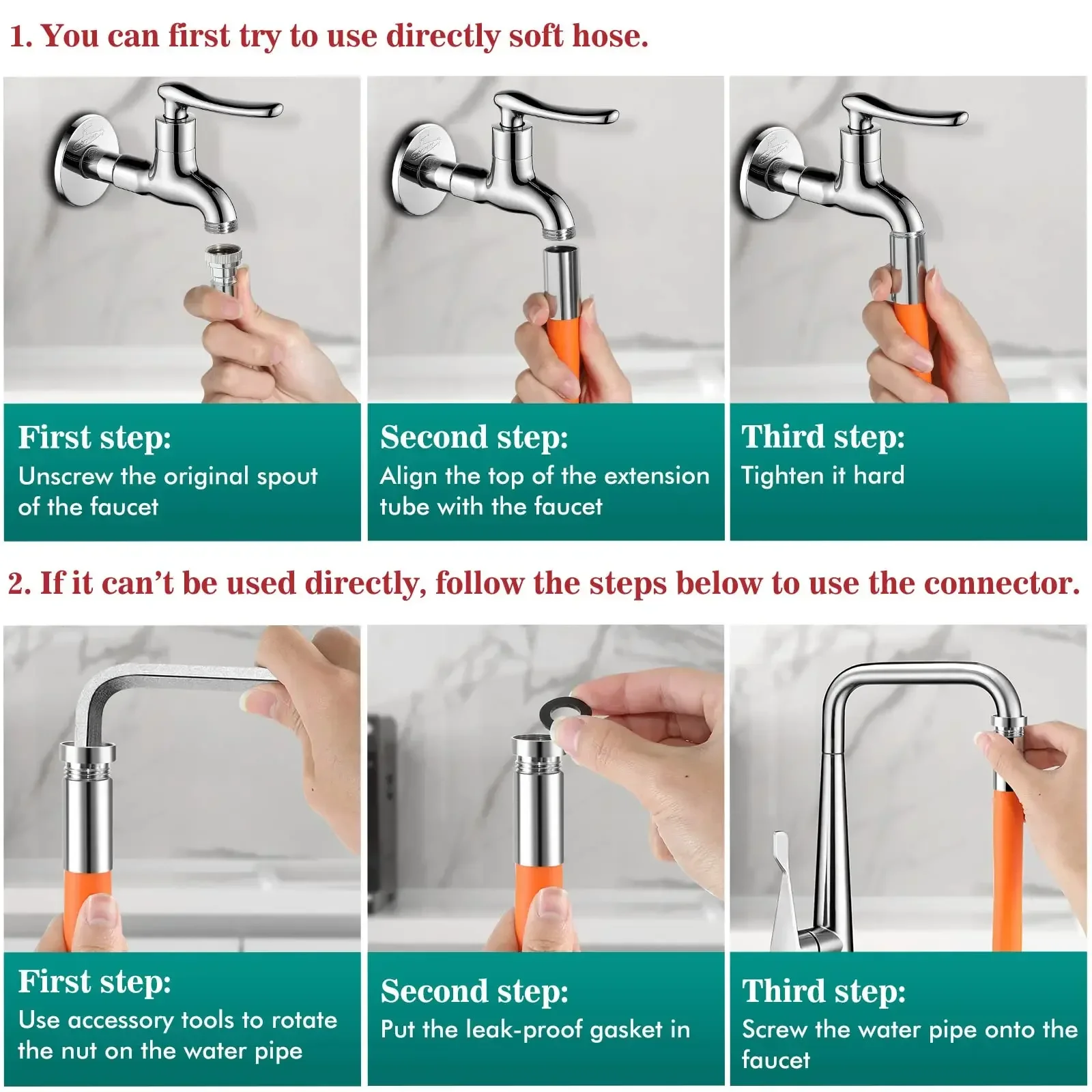 Description Picture 5 of itemUniversal 360 ° Faucet Extender Accessories Kitchen Accessories Bathroom Balcony Bathroom Faucet Extender Kitchen Sink