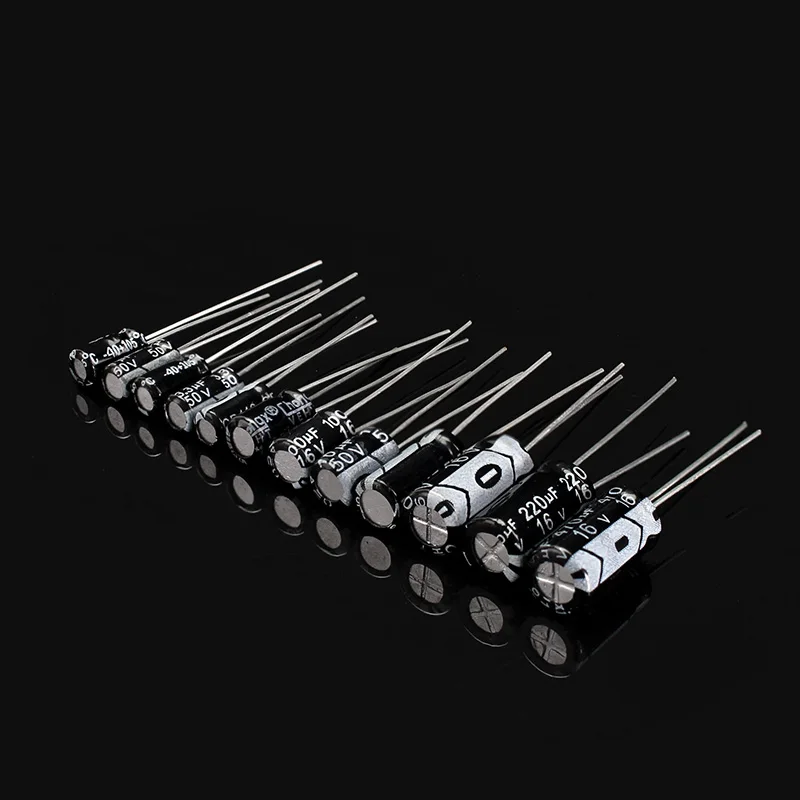 120pcs 12 Values Aluminum Electrolytic Capacitor Assortment Kit Pack 16V 25V 50V 1uF~470uF Diy Electronic Components Package