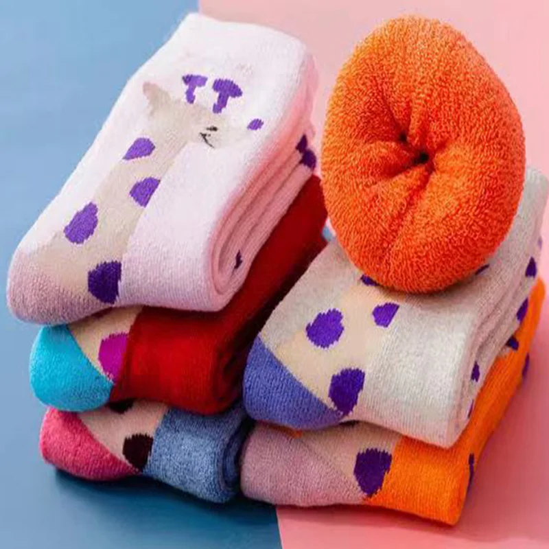 Children's Socks Autumn Winter Thick Warm Boys and Girls Kids' Socks 5Pair/lot