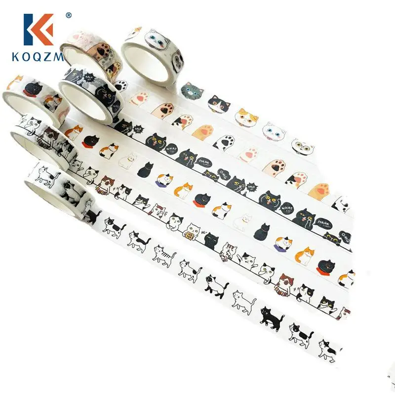 

15mm*5m Creative Cute Cat Masking Tape Decorative Adhesive Tape Decora Diy Scrapbooking Sticker Label Stationery