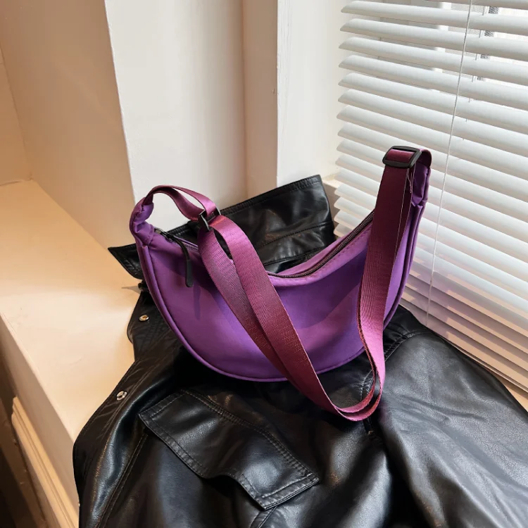 2024 Solid Color Chest Bag For Women Large Capacity Travel Crossbody Female Half Moon Belt Bag Ladies Daily Street Fanny Packs