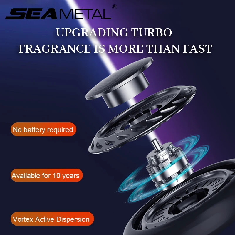 Solar Car Air Freshener Auto Rotation Diffuser