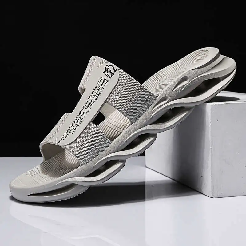 

Slide Slipper Rubber White Flip Flops Not Casual Leather Men Shoes Leather Withoutlace Sandals Designer For Top Brand Tennis