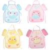 Cute Cartoon Children Apron Sleeves Chef Hat Pocket Set Kids Craft Art Kitchen Cooking Chef Suit Drink Food Baking Toys for 3-8Y 2