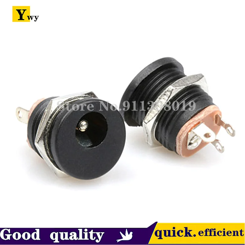 10PCS/LOT DC022 5.5*2.1 5.5*2.5 DC power socket DC-022 panel mounting with thread electrical sockets electrical power socket power socket adapter power plug adapter