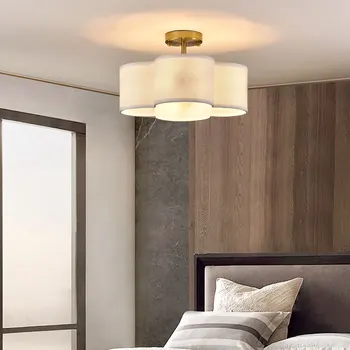 4-Light Semi Flush Mount Ceiling Light Fixture Gold Finish Ceiling Light Close to Ceiling Lamp for Bedroom Dining Room E12 Base 1