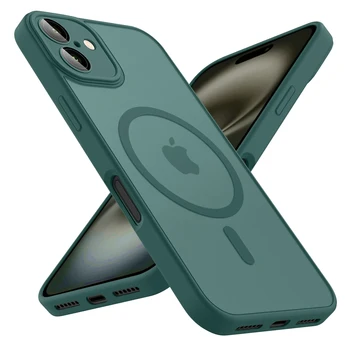 Luxury Frosted Phone Case For iPhone 17 16 15 14 13 12 11 Pro Max Plus 17 Air 16e For Magsafe Matte Transparent Magnetic Cover 1