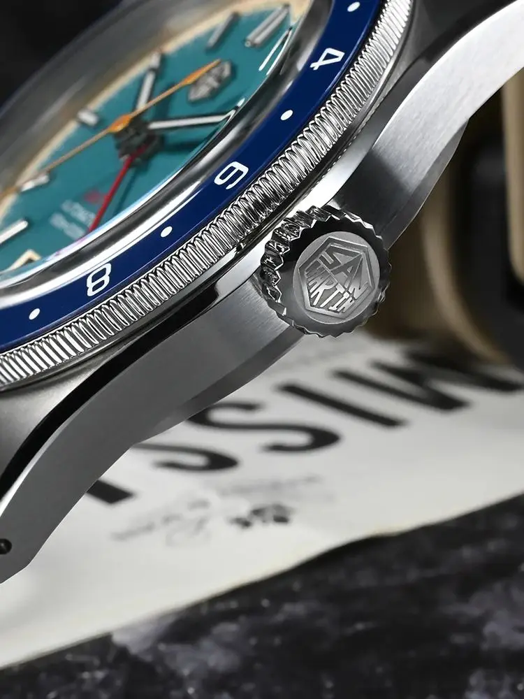 San Martin Original 39.5mm NH34 GMT Men Mechanical Wristwatch Fly Adjustable Clasp Sports Watch Waterproof 10Bar Relojes SN0116