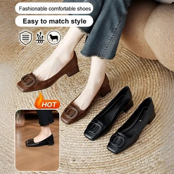 New Women Pumps Flats Pumps Round Toe Pums Ladies Casual Ballet Shoes Soft Leather Eelgant Dress Shoes