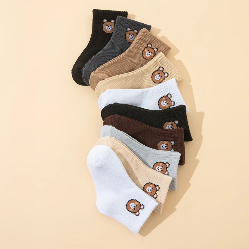 10 Pairs Cartoon Bear Patterned Baby Socks for Boys And Girls Versatile Comfortable Daily Wear Socks 2