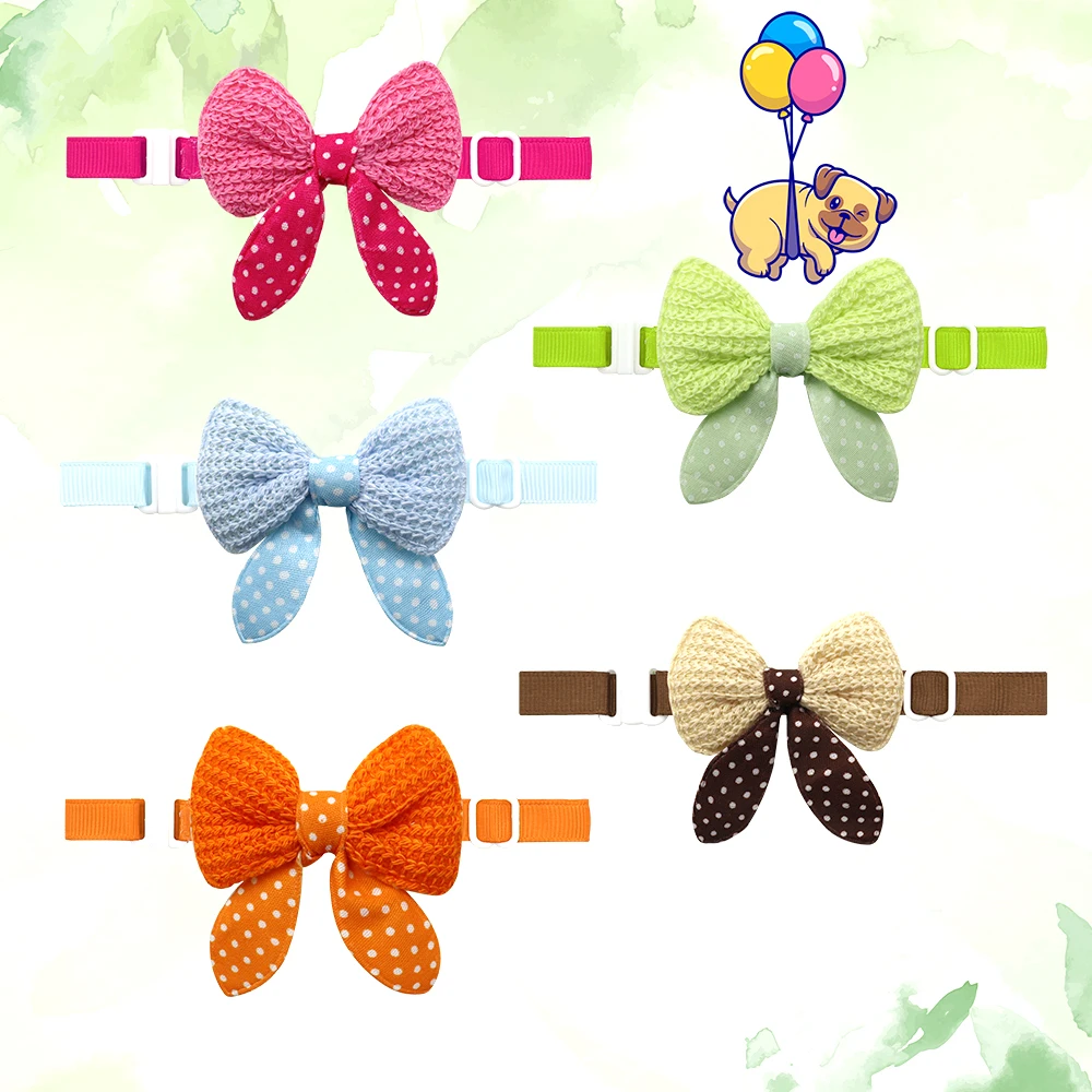 50/100 Pcs Wool Style Dog Bows Mix Colors Pet Grooming Accessories Fashional Cat Dog Bow Ties Adjustable Dog Bowtie