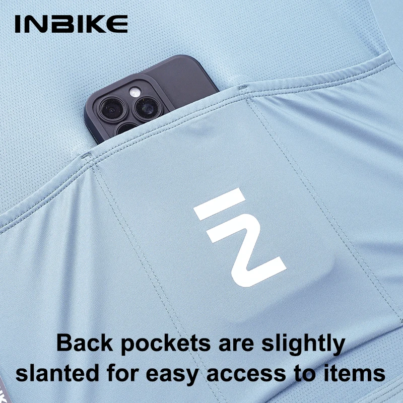 INBIKE Summer Cycling Shirt Women Solid Color Bicycle Clothing MTB Jersey with Pockets Quick Dry Bike Riding