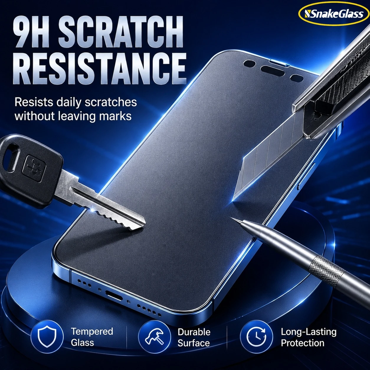 3-Pack Matte Glass Full Cover Screen Protector Film - 9H Hardness