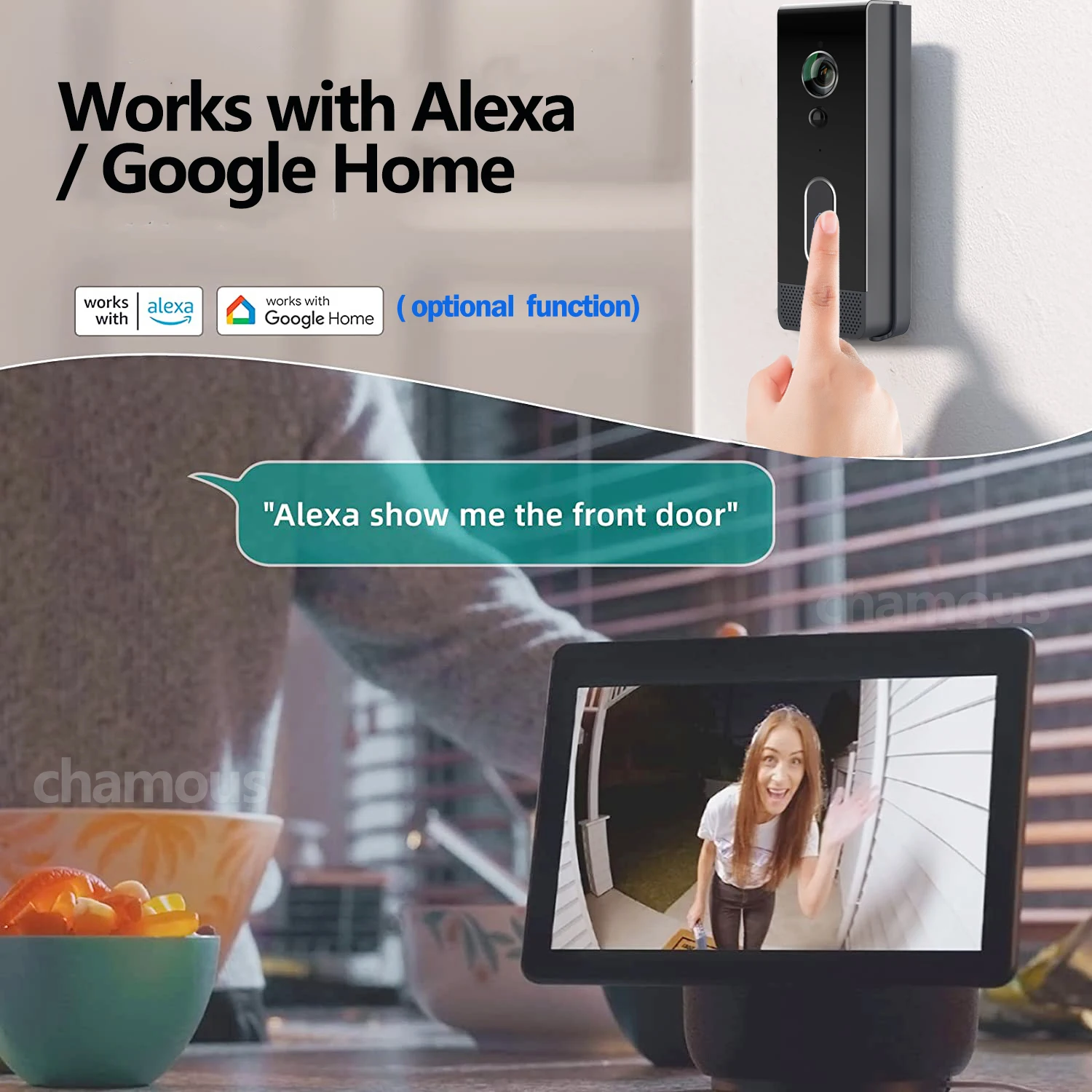 Tuya Video Doorbell WiFi Outdoor Door Bell Waterproof IP65 Battery